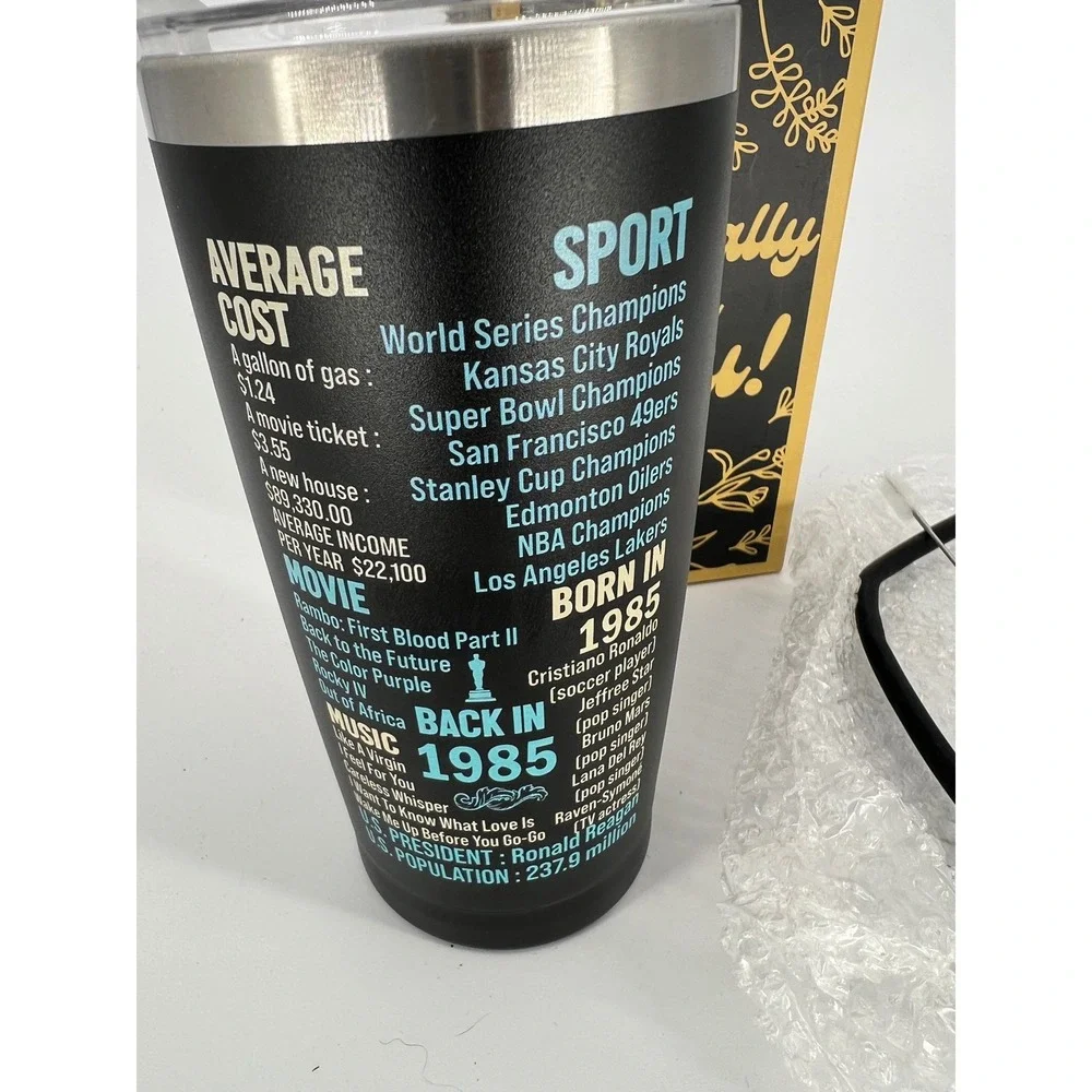 Vintage 1985 Limited Edition‎ Tumbler 40th Birthday Gift Matte Black 20oz Cup